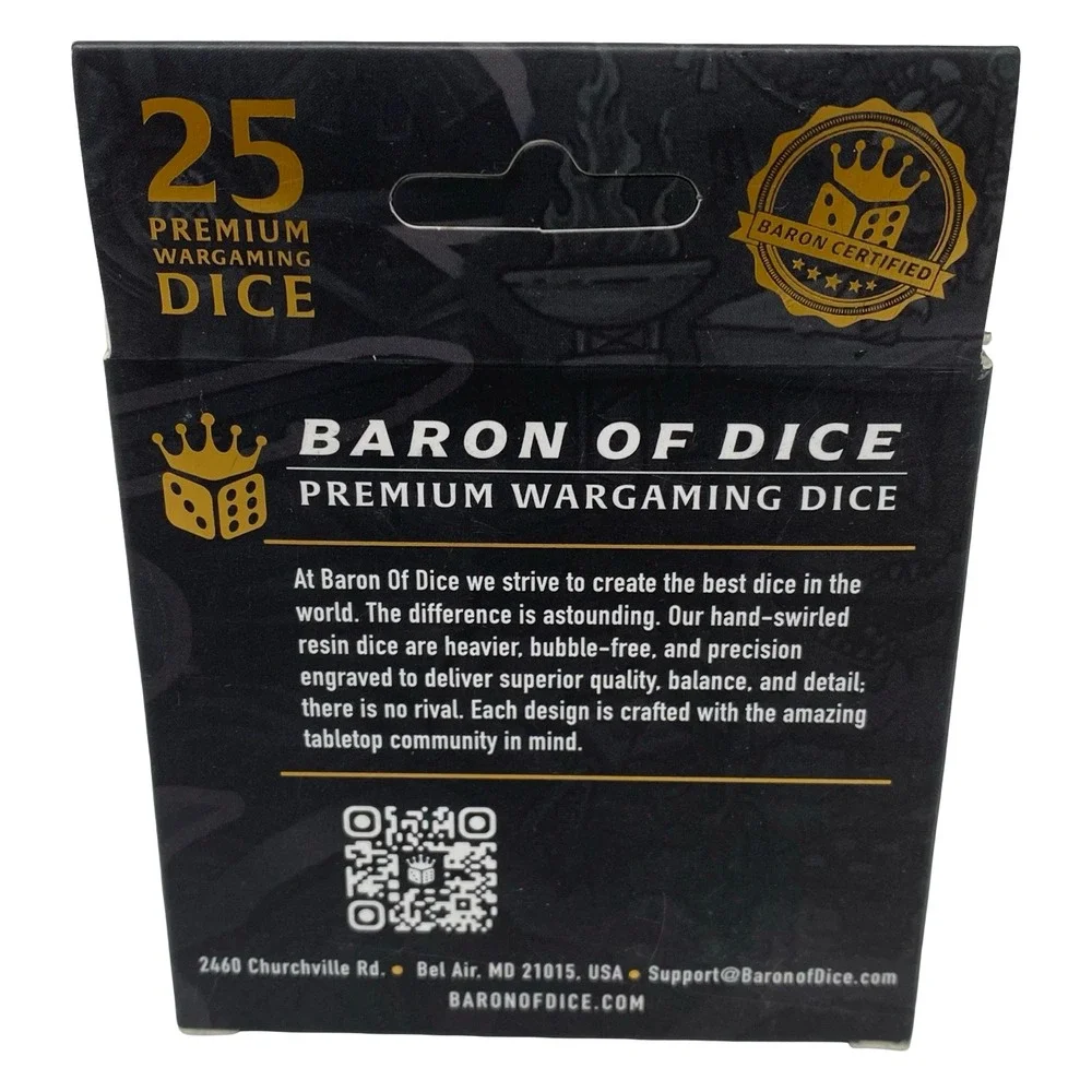 Baron of Dice Toaster of War 25 Premium Wargaming Grey Red RPG Fantasy Gaming